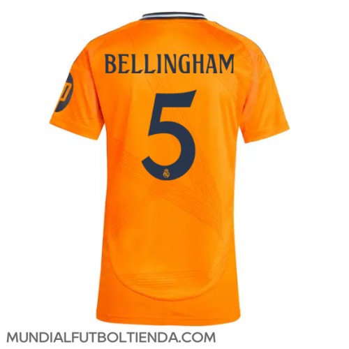 Camiseta Real Madrid Jude Bellingham #5 Segunda Equipación Replica 2024-25 para mujer mangas cortas